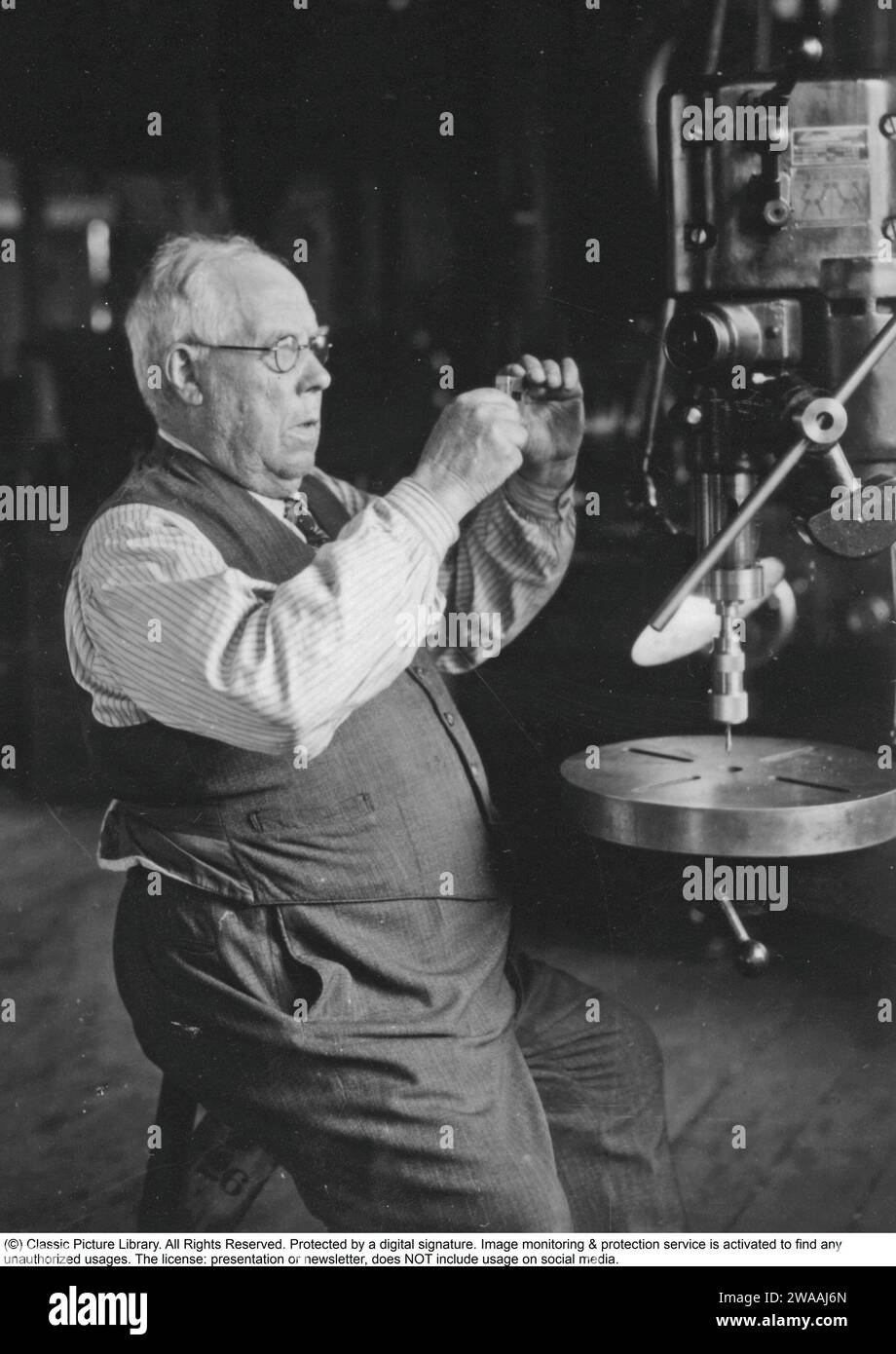 Johan Petter Johansson. Born december 12 1853, died august 25 1943. He was a swedish inventor and is the father of the modern adjustable spanner that he patended 1891 and 1892. He obtained over 100 patents in total. He also invented the plumber wrench that is seen in his hands. Over 100 million wrenches manufactured to date. Stock Photo