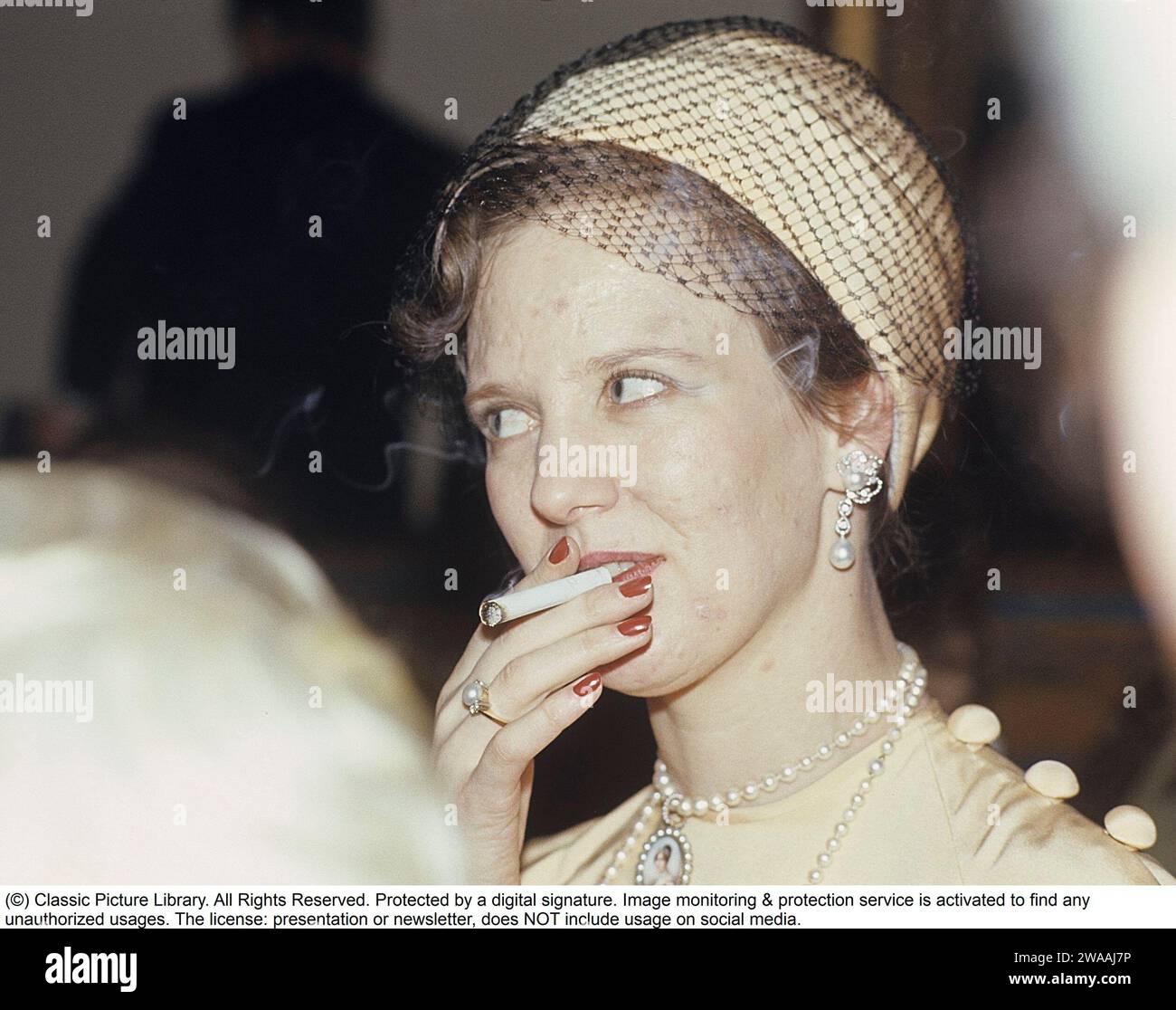 Margrethe II of Denmark. On a visit to Sweden 1973 Stock Photo - Alamy