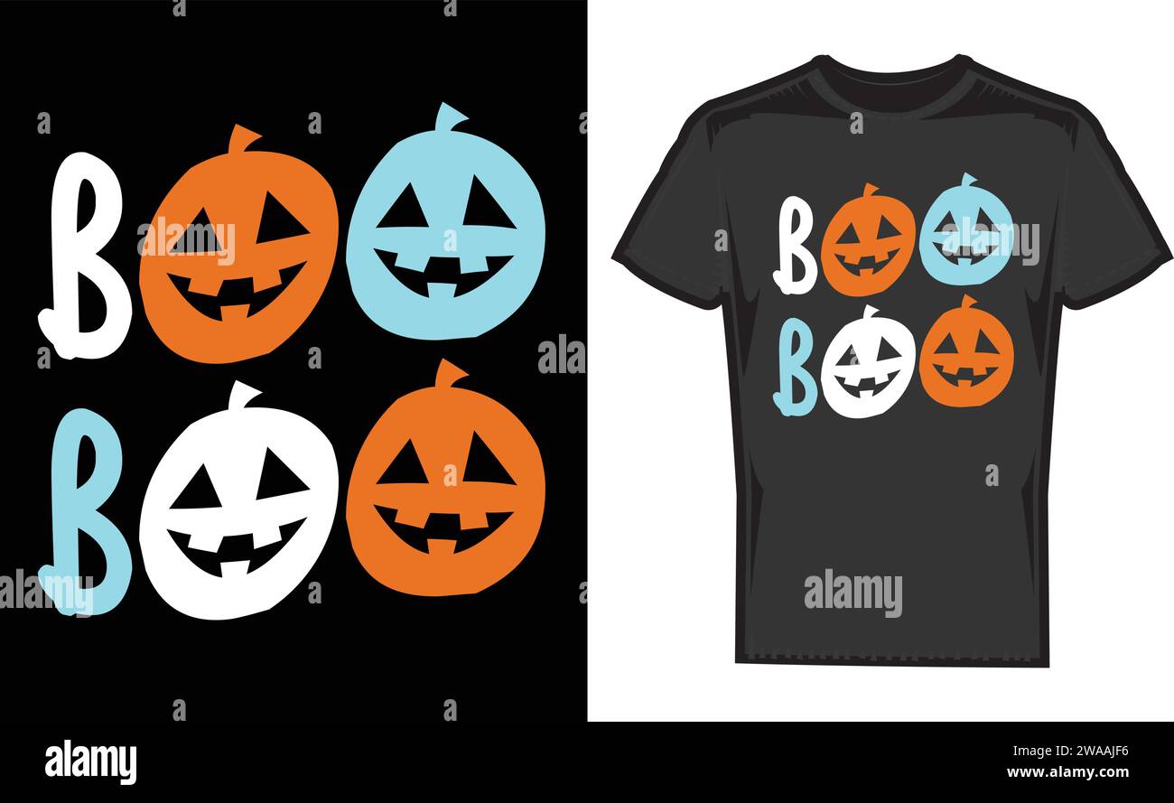 Boo T-Shirt ,Unique T-Shirt Designs Stock Vector