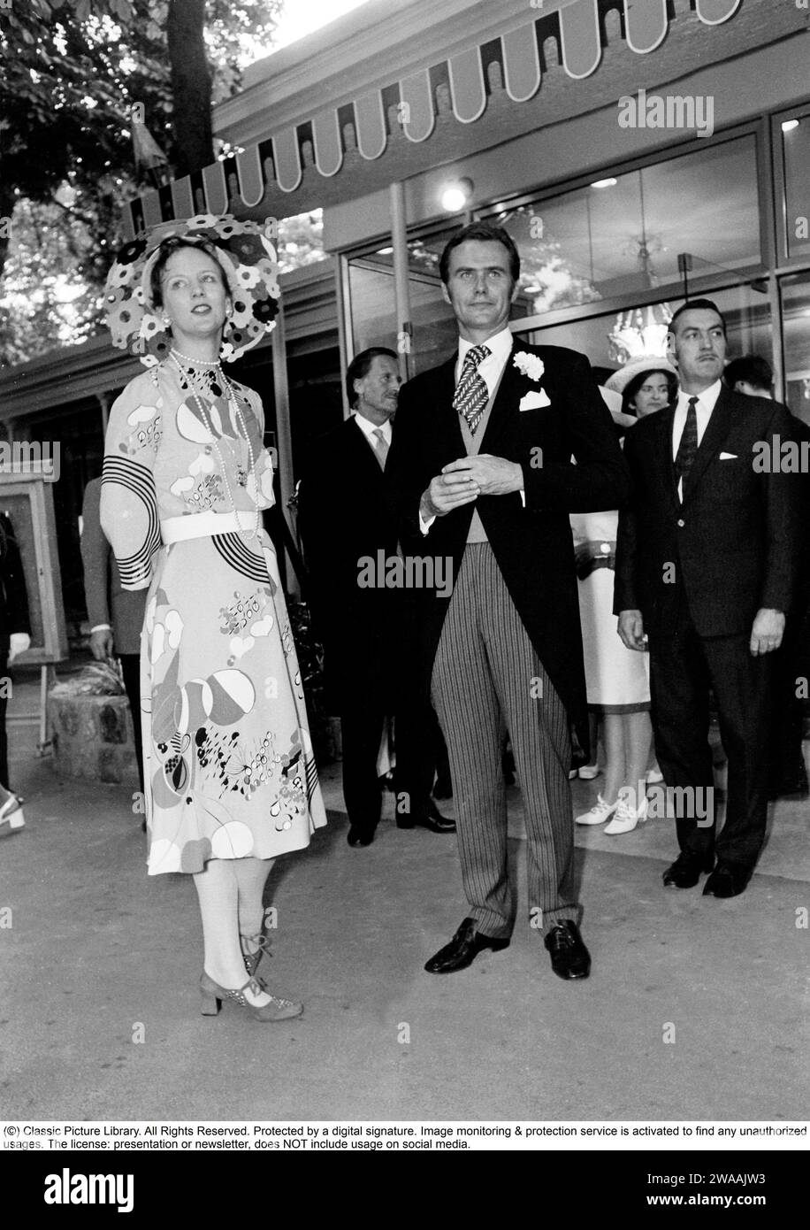 Queen Margrethe of Denmark. Here with her husband Prince Henrik of Denmark 1972. Stock Photo