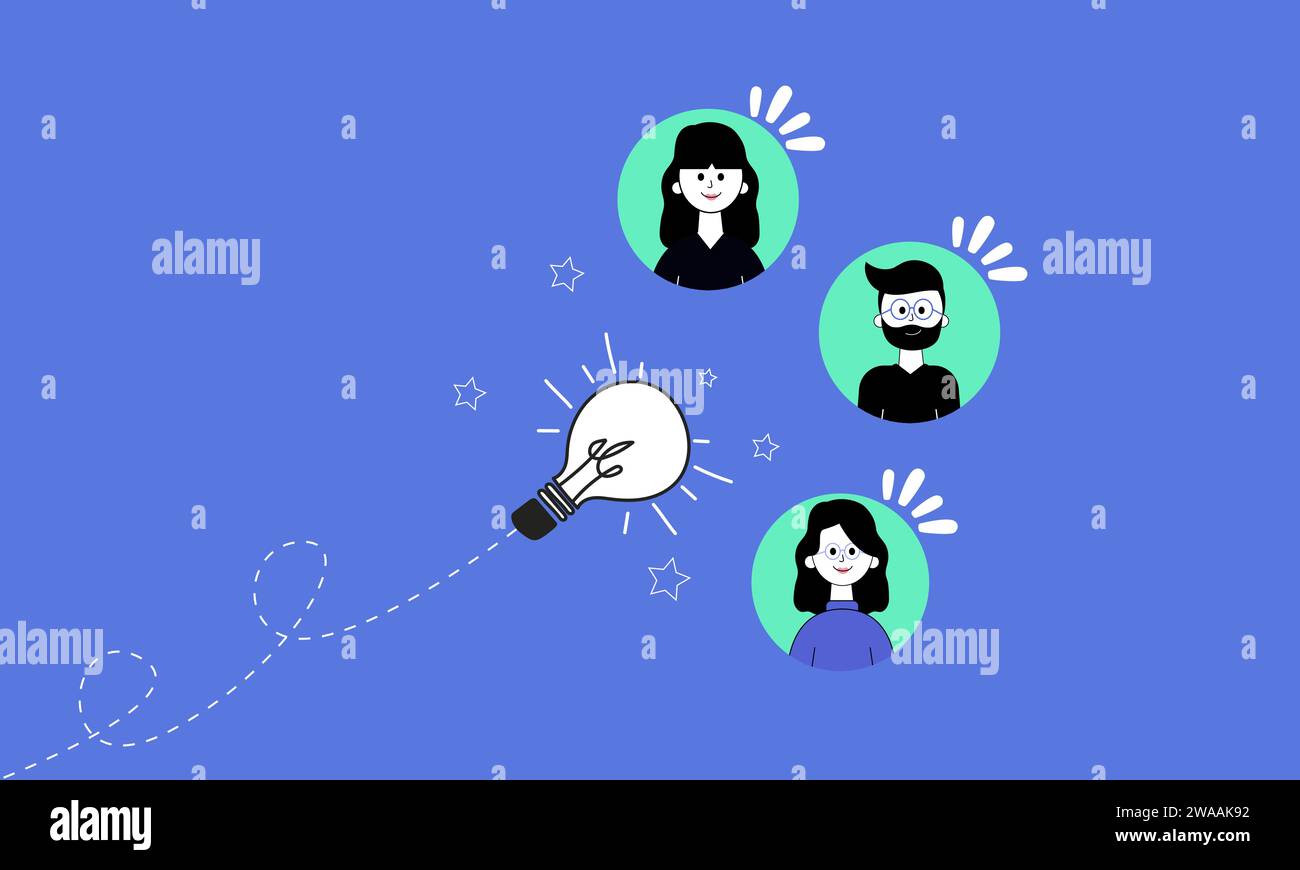 Vector illustration of working group, brainstorming, business
