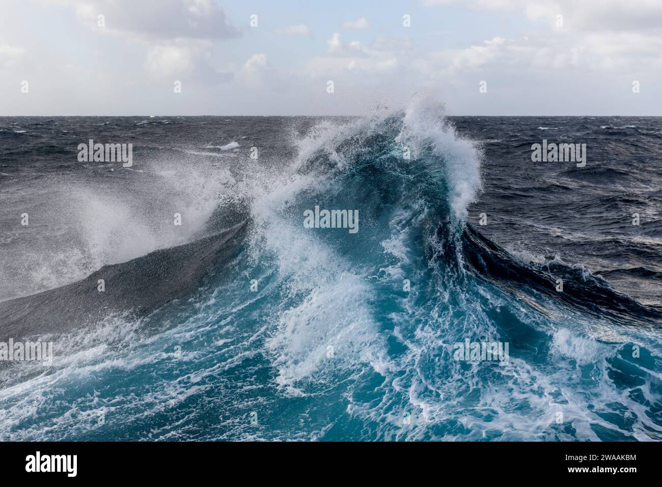 Big waves with beautiful lighting. Stormy sea, Bad weather. Gale. Rough ...