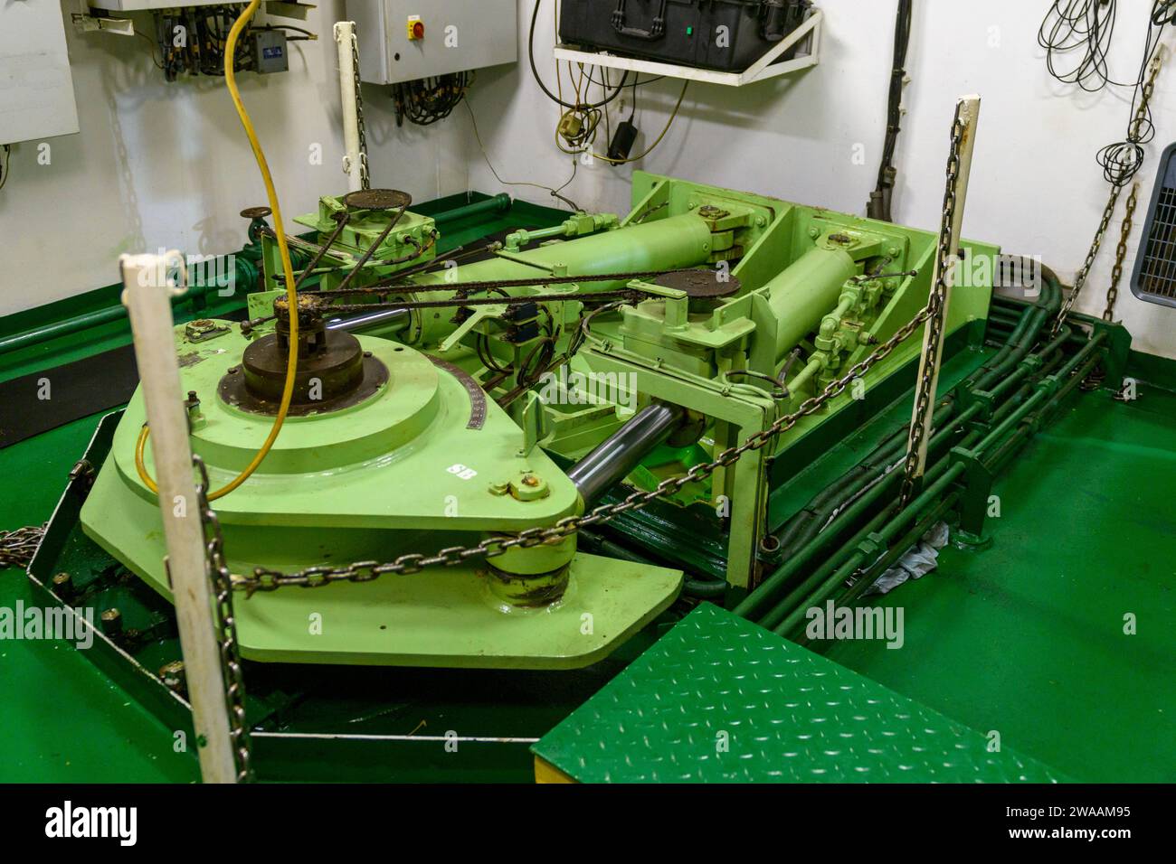 Steering gear. Rudder machine. Hydraulic pump. Marine engine. Steering