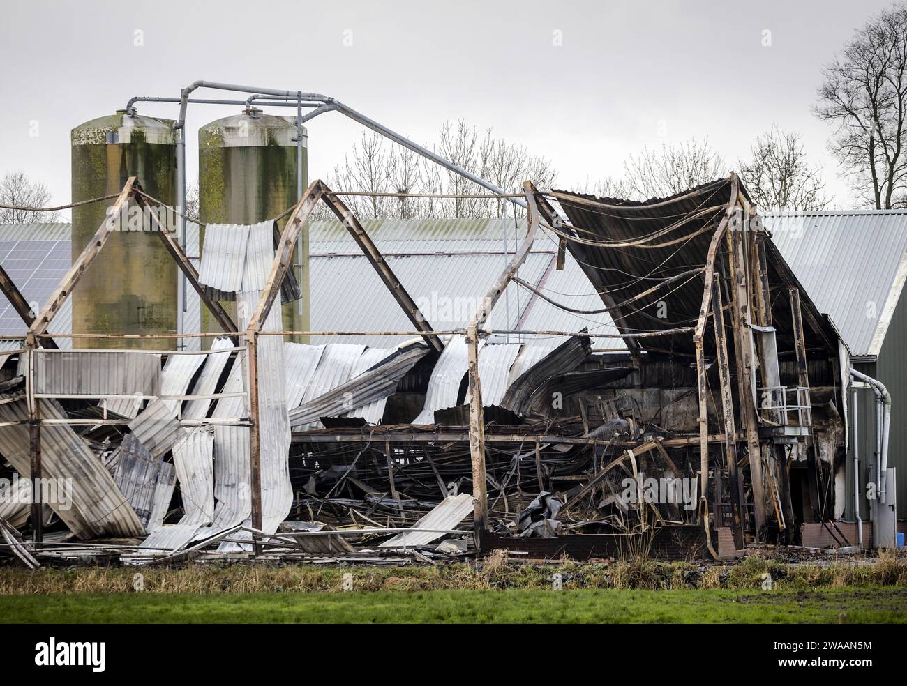 Puiflijk, Netherlands. 03rd Jan, 2024. PUIFlijk A chicken farm after