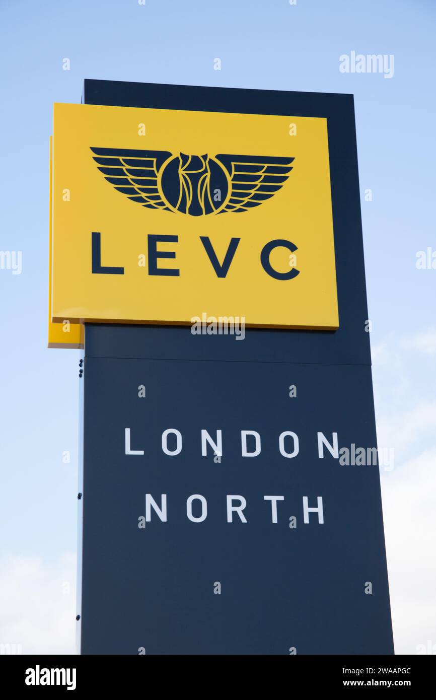 The LEVC signage in Potters Bar, in the UK Stock Photo Alamy