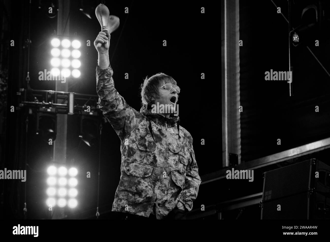 Liam Gallagher perfoming at Glasgow's Hampden Park in 2022 Stock Photo