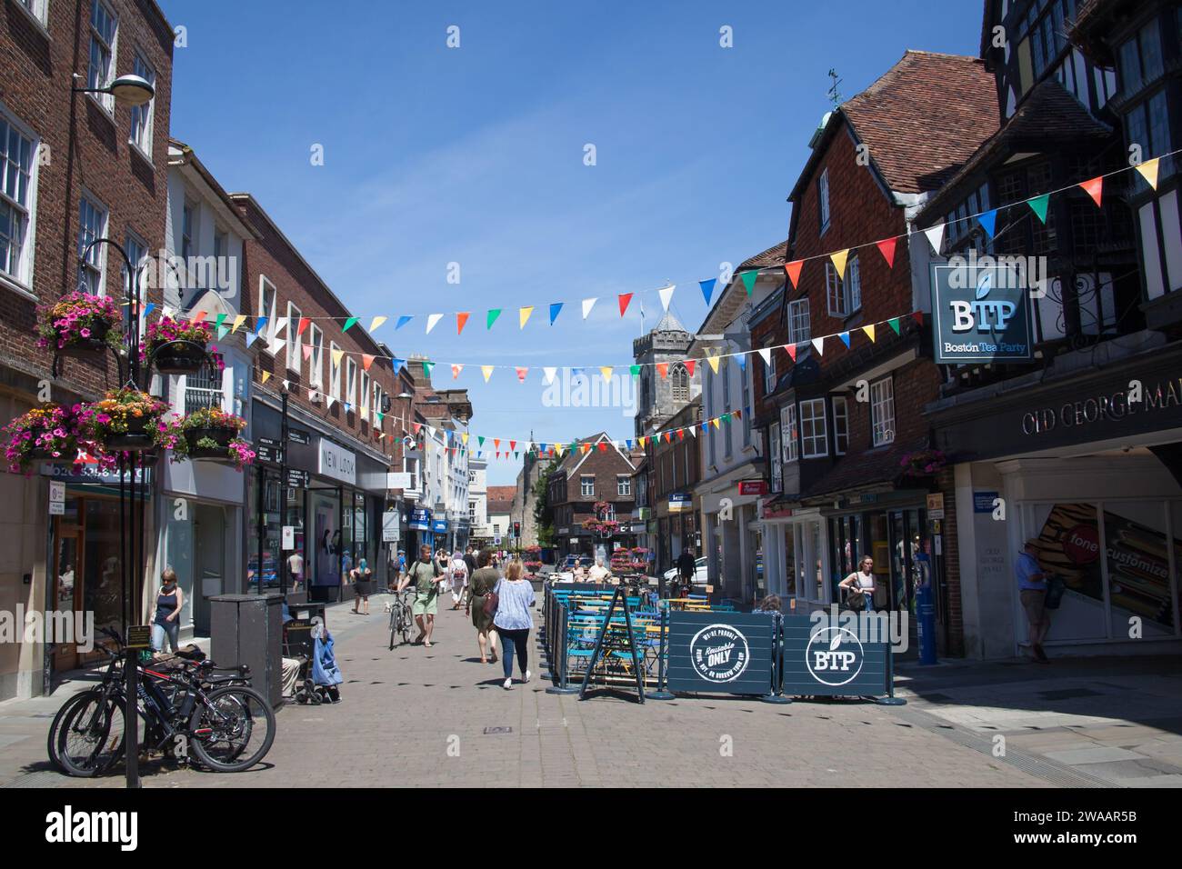 Views of Salisbury town centre in Wiltshire in the UK Stock Photo