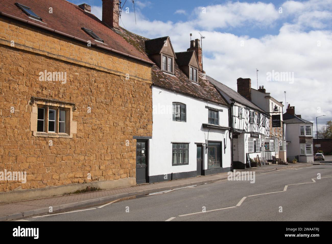Houses in Shipston on Stour in Warwickshire, in the United Kingdom