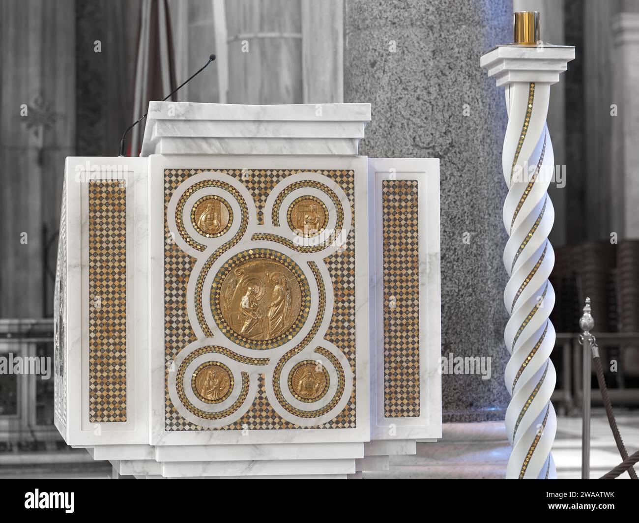 Pulpit Rome Pulpit in the papal basilica of Santa Maria Maggiore (St Mary Major ...