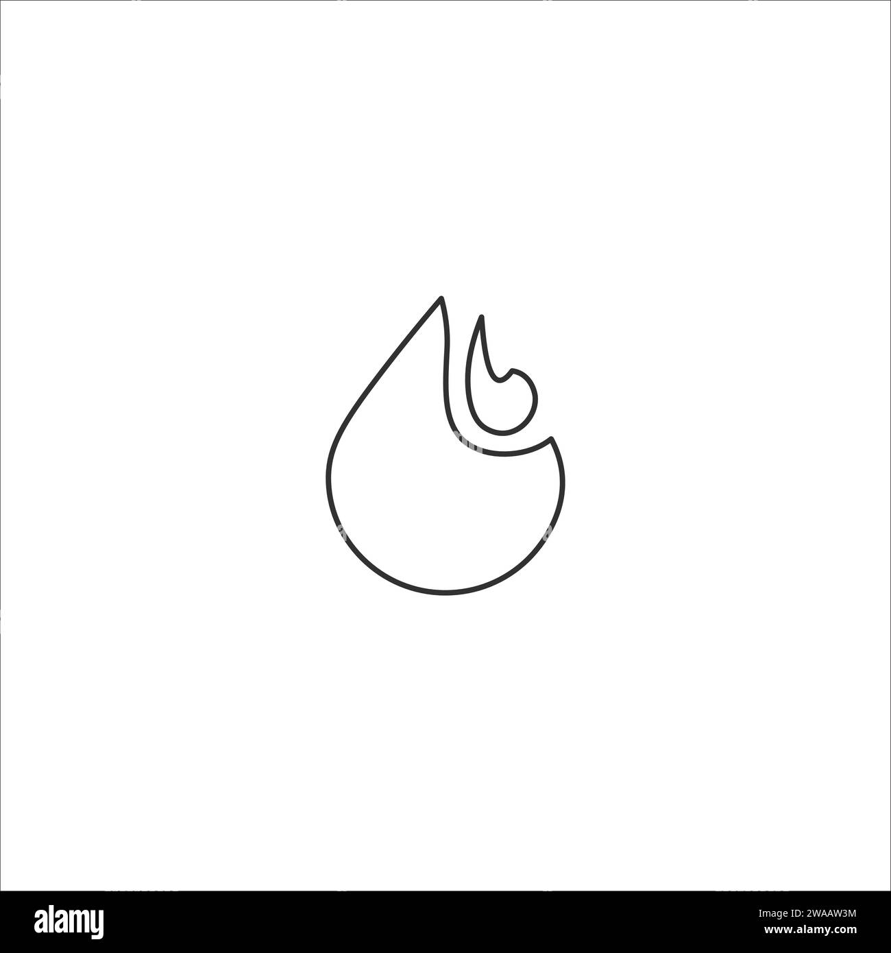 Fire, flame. Linear flame icon. Hot surface, campfire, flammable symbol. Stock vector illustration isolated on white background. Stock Vector