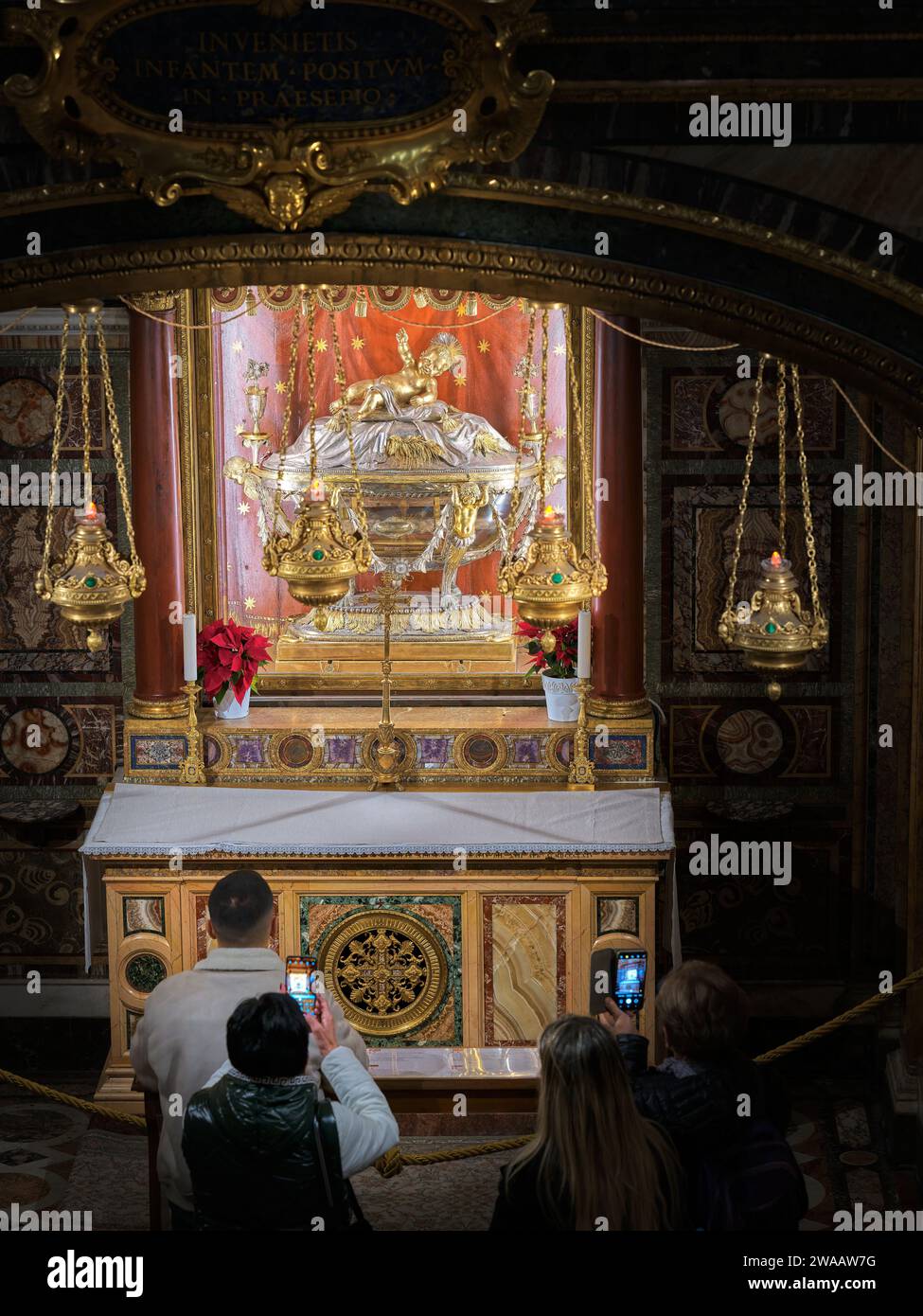 Holy Crib relic in the crypt under the main altar at the papal basilica