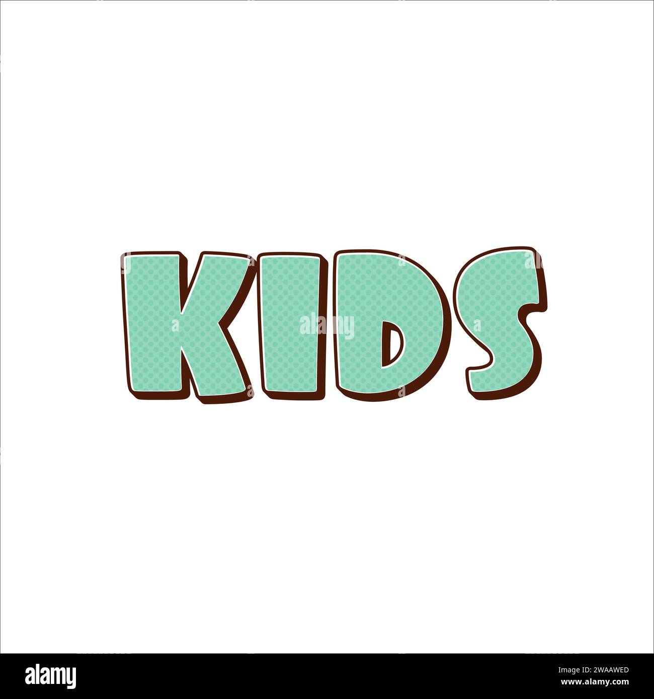 Word KIDS in funny children polka design. Stock vector illustration