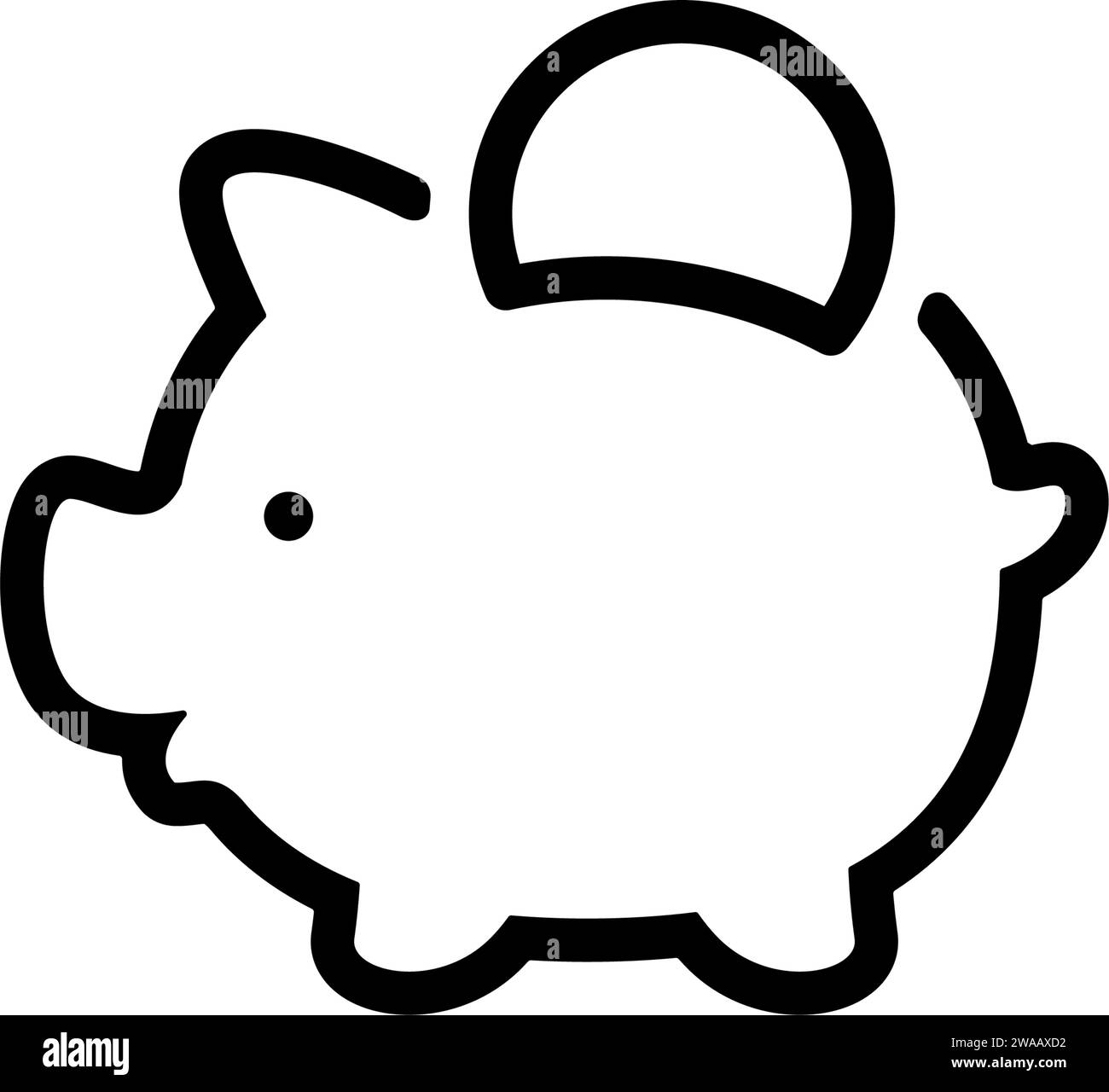 piggy bank icon with coin symbol, made in line style Stock Vector Image ...