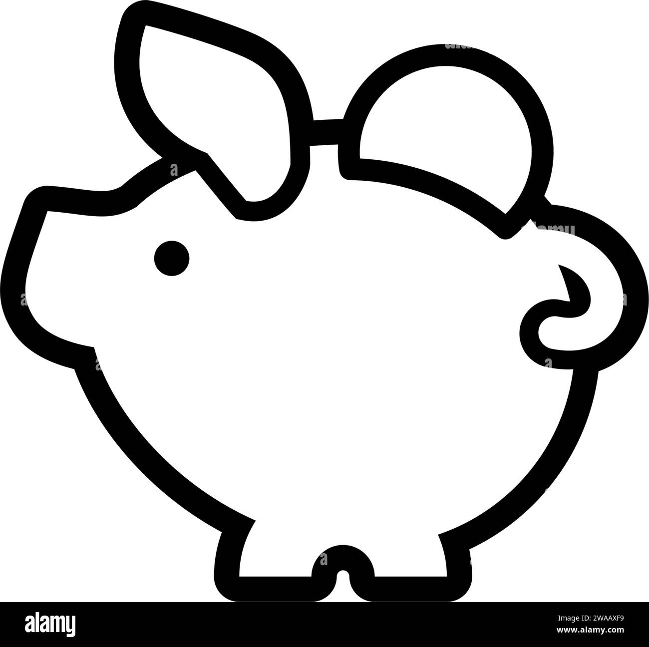 piggy bank icon with coin symbol, made in line style Stock Vector Image ...