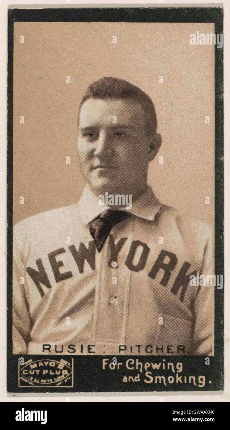 Rusie, Pitcher, New York, from Mayo's Cut Plug Baseball series (N300
