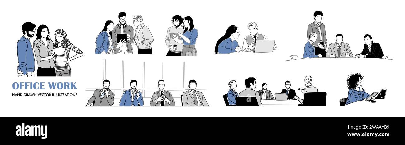 Team work business concept illustration vector art Stock Vector
