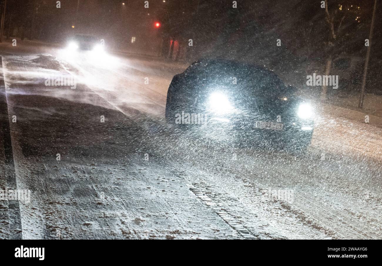 Heavy snowfall in Aalborg, northern Jutland, Denmark, Wednesday January ...