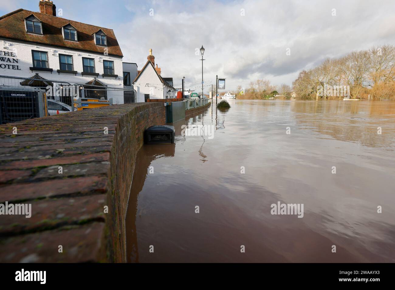 Upton Upon Severn, Worcestershire, UK. 3 January 2024. The town of