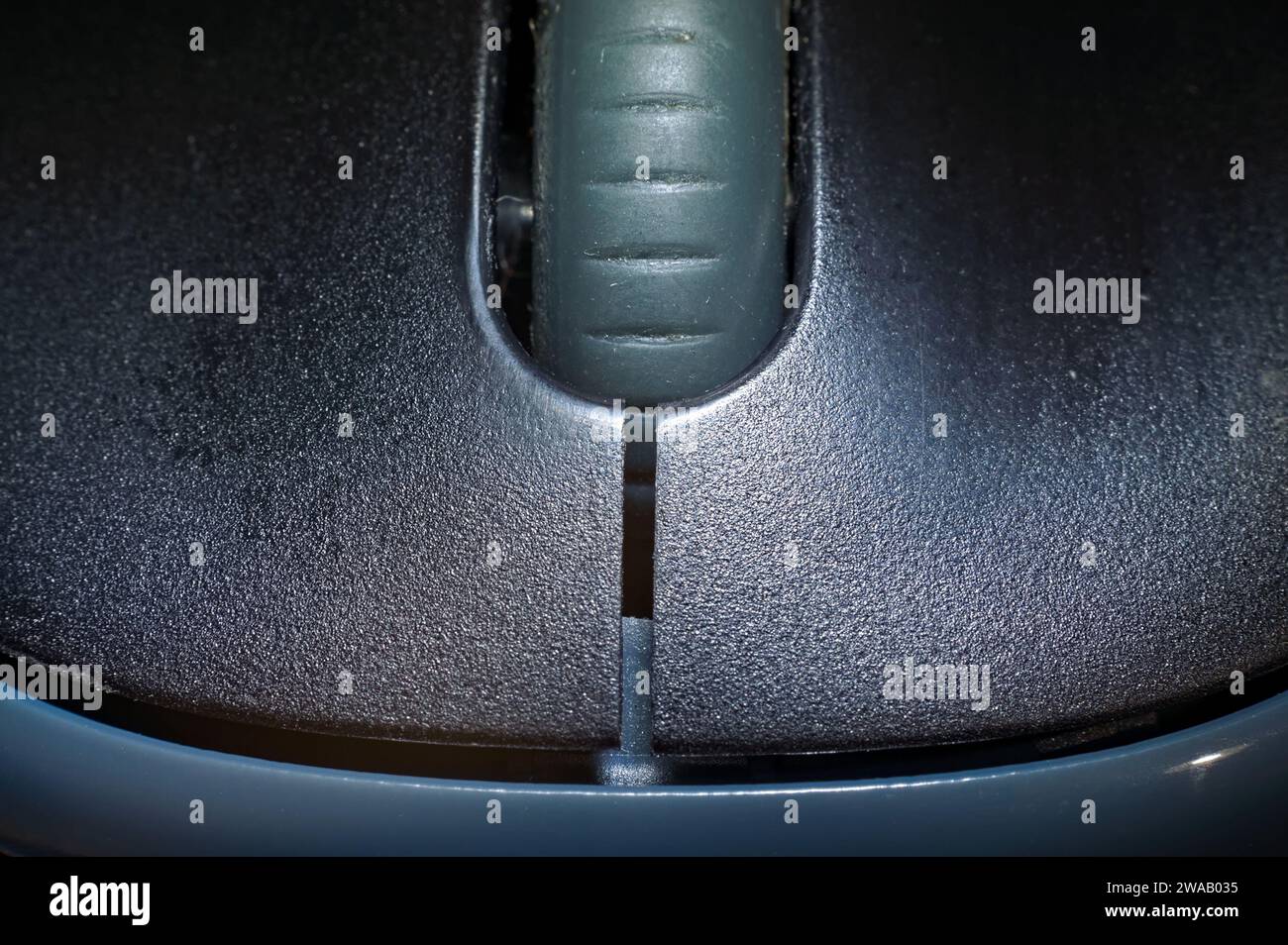 extreme close-up of a wireless computer mouse Stock Photo