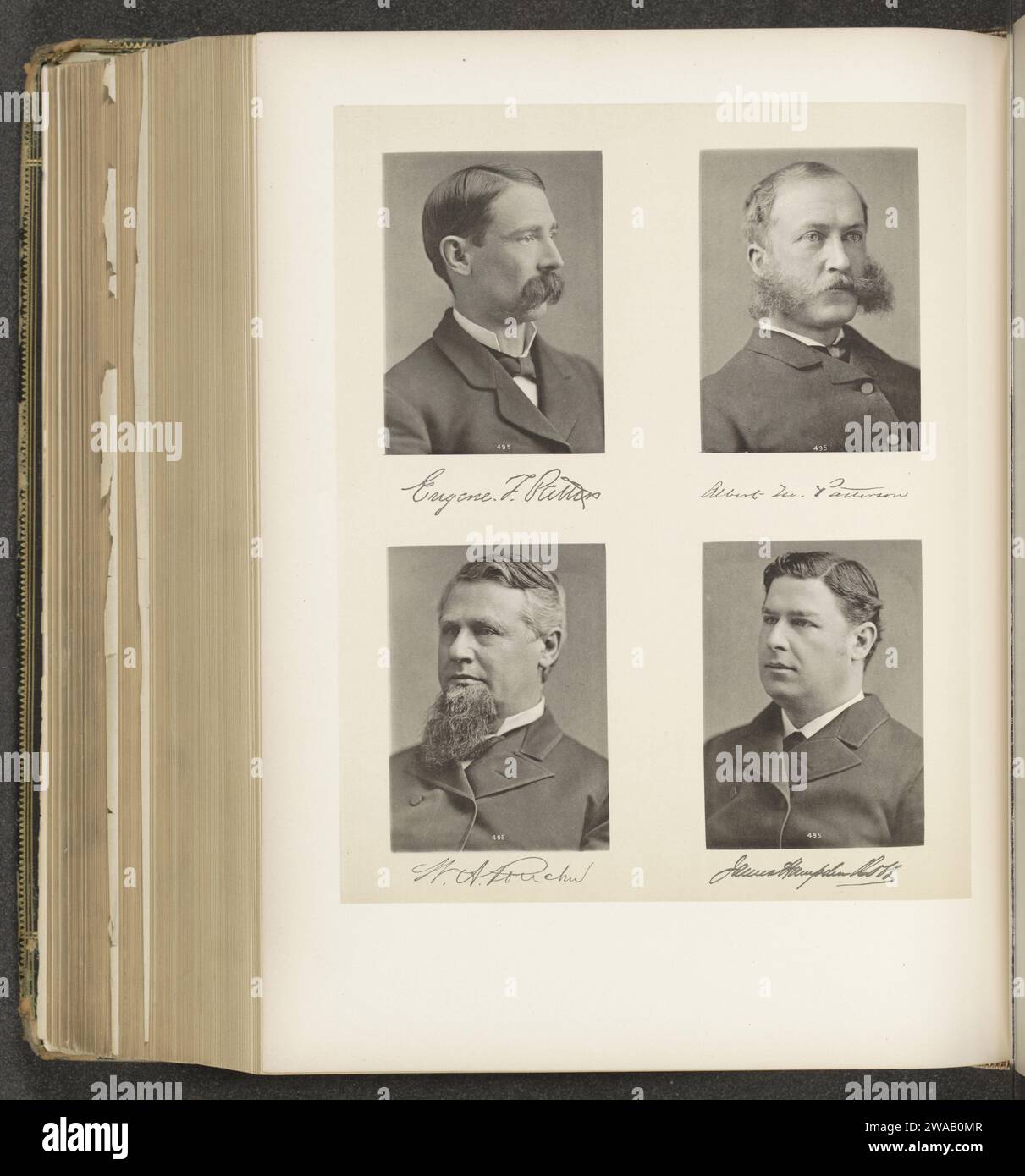 Portraits of four members of the lower house of the state of New York, c. 1872 - in or before 1882 photomechanical print At the top left eugene Patten, at the top right Albert M. Patterterson, bottom left William A. Poucher, at the bottom right James Hampden Robb. United States of America paper collotype historical persons (portraits and scenes from the life) (+ head (and shoulders) (portrait)) Stock Photo