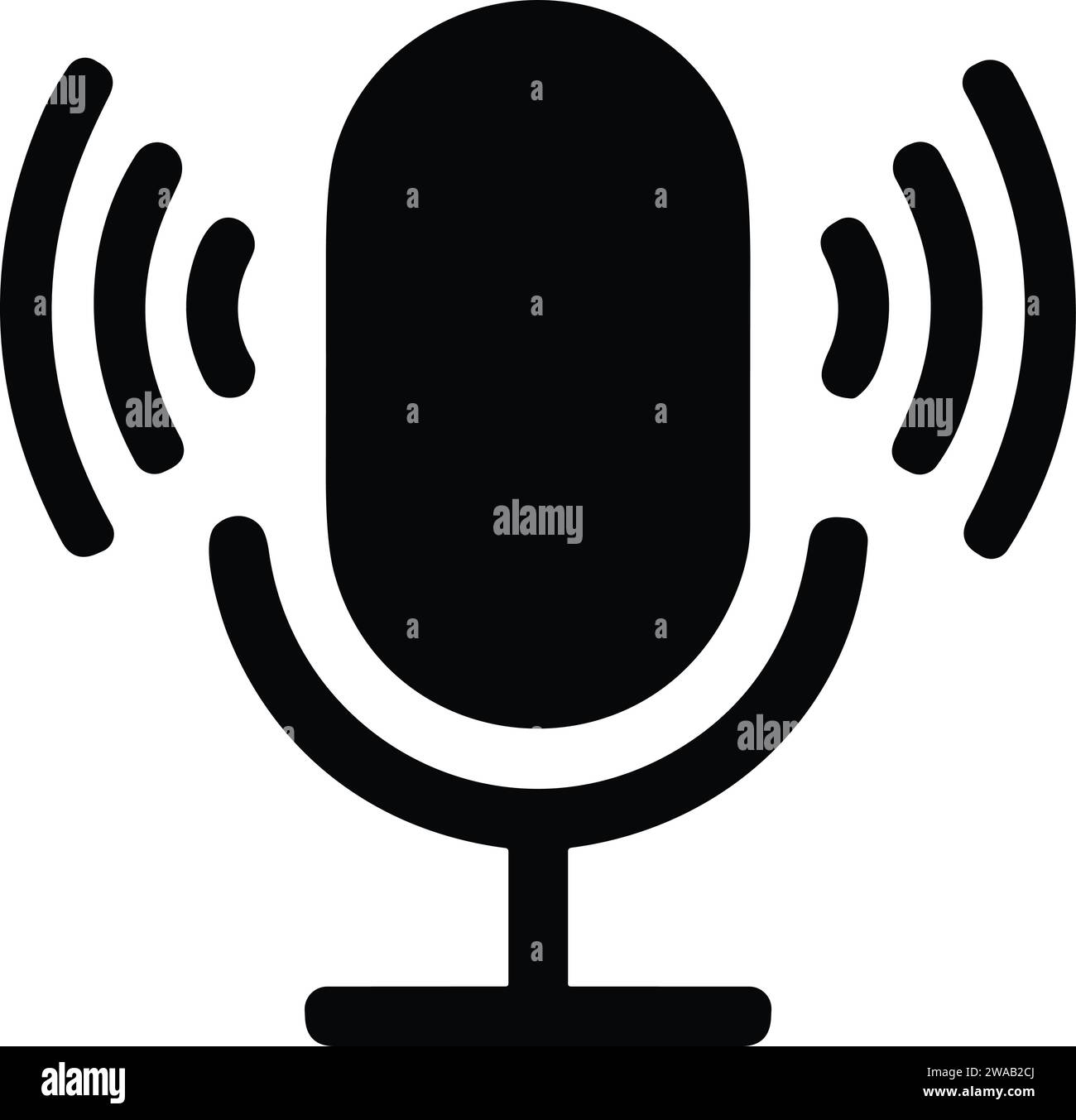 Microphone vector icon | Mic icon | Podcast icon | Studio recording Symbol Stock Vector