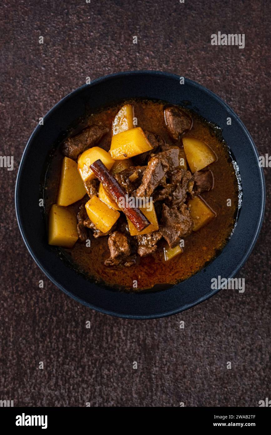 Beef massaman curry with potatoes Stock Photo