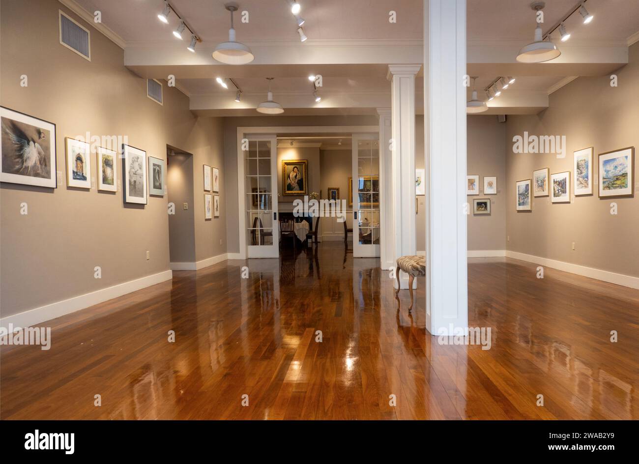 Art gallery at the Seril Dodge House in College Hill Providence Rhode Island Stock Photo