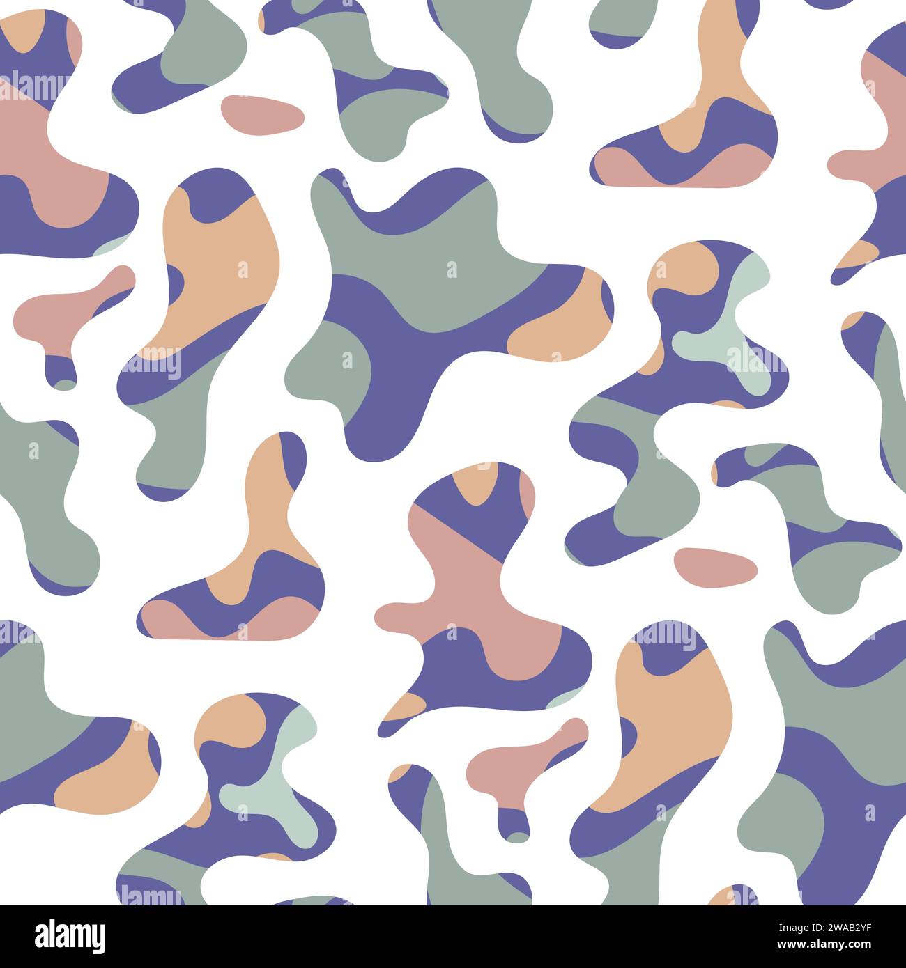 Freeform blob shapes pattern. Abstracts amoeba seamless pattern, freeform organic elements. Stock Vector