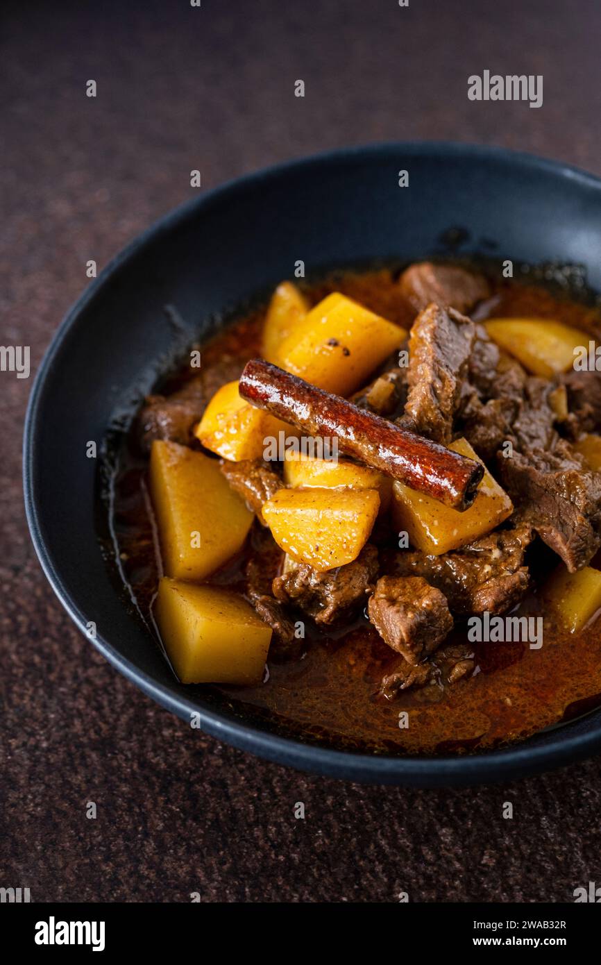Beef massaman curry with potatoes Stock Photo