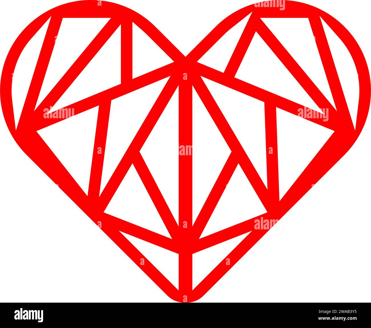Geometric decorated heart shape icon symbol. Vector illustration Stock Vector