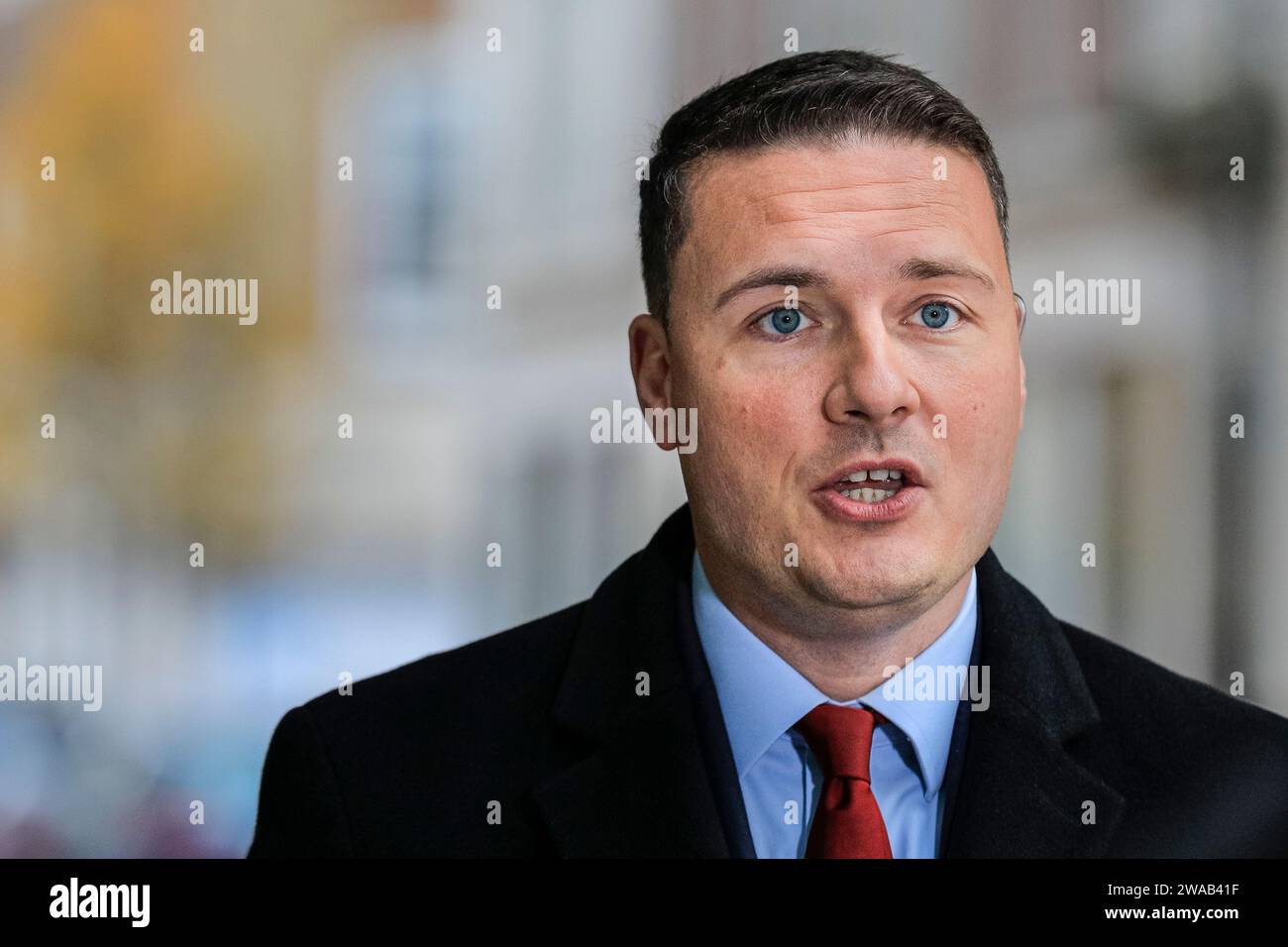 Wes Streeting, Shadow Health Secretary, British Labour Party politician outside the BBC studios, London, UK Stock Photo