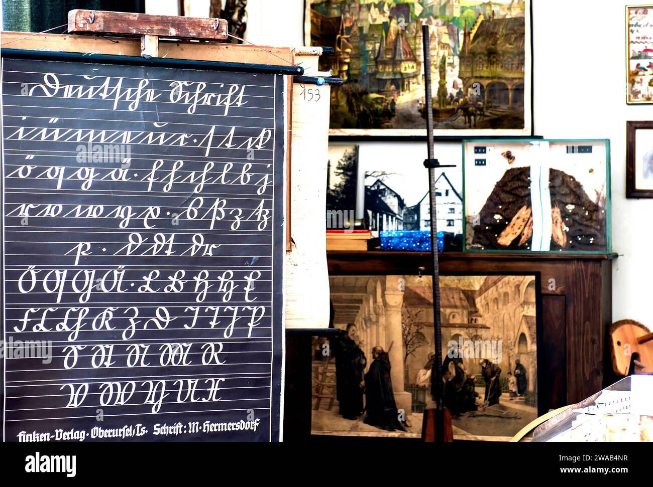 Benches and blackboard hi res stock photography and images Alamy