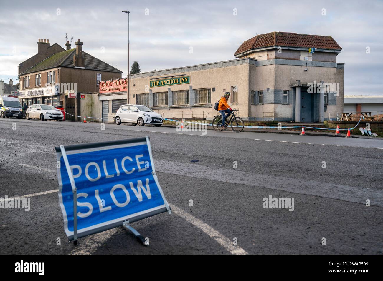 The Anchor Inn in Granton, Edinburgh, where Marc Webley, aged 38, was killed in a shooting just before midnight on New Year's Eve. Picture date: Wednesday January 3, 2024. Stock Photo