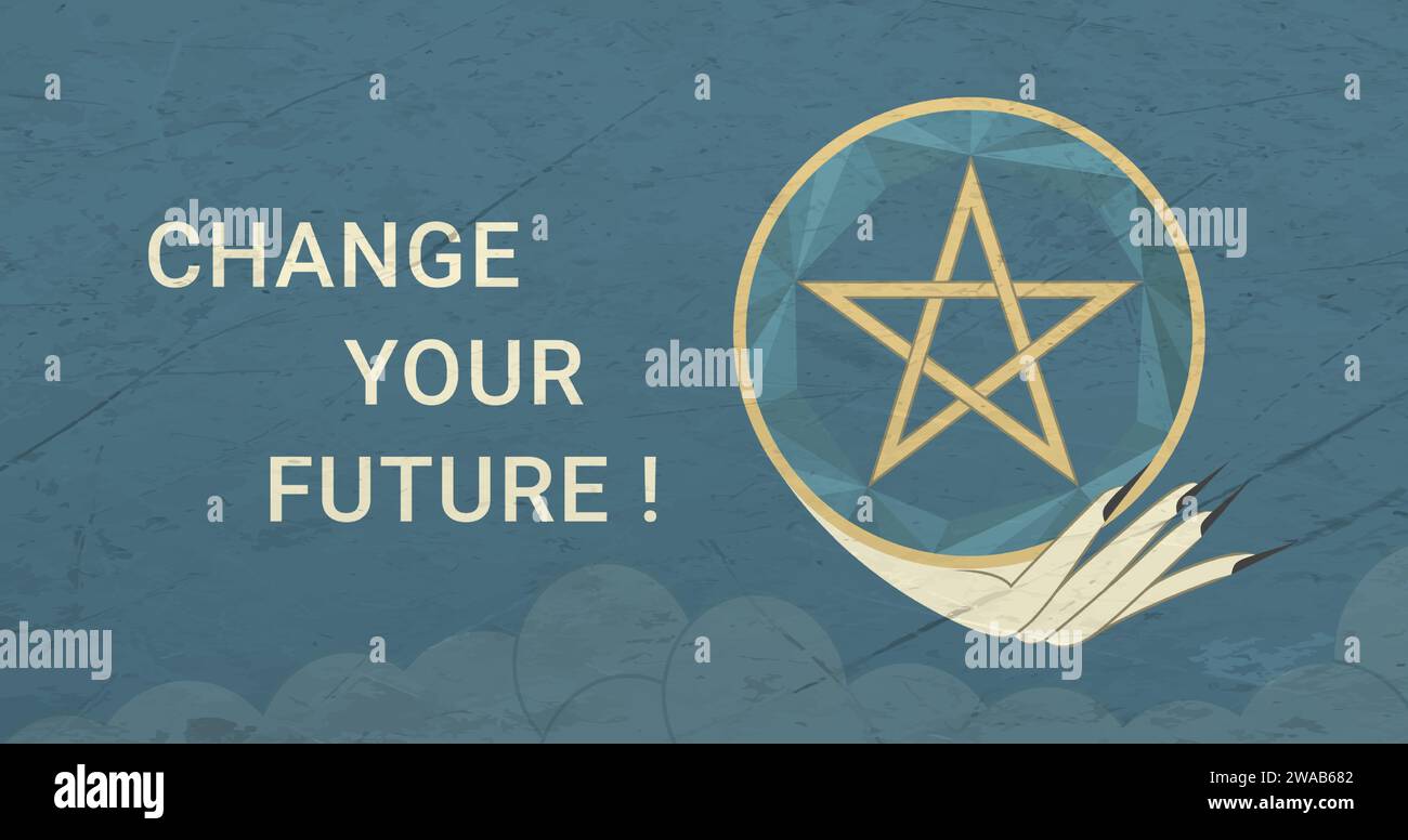 Affirmation .Change your future. Ace of Pentacles Stock Vector