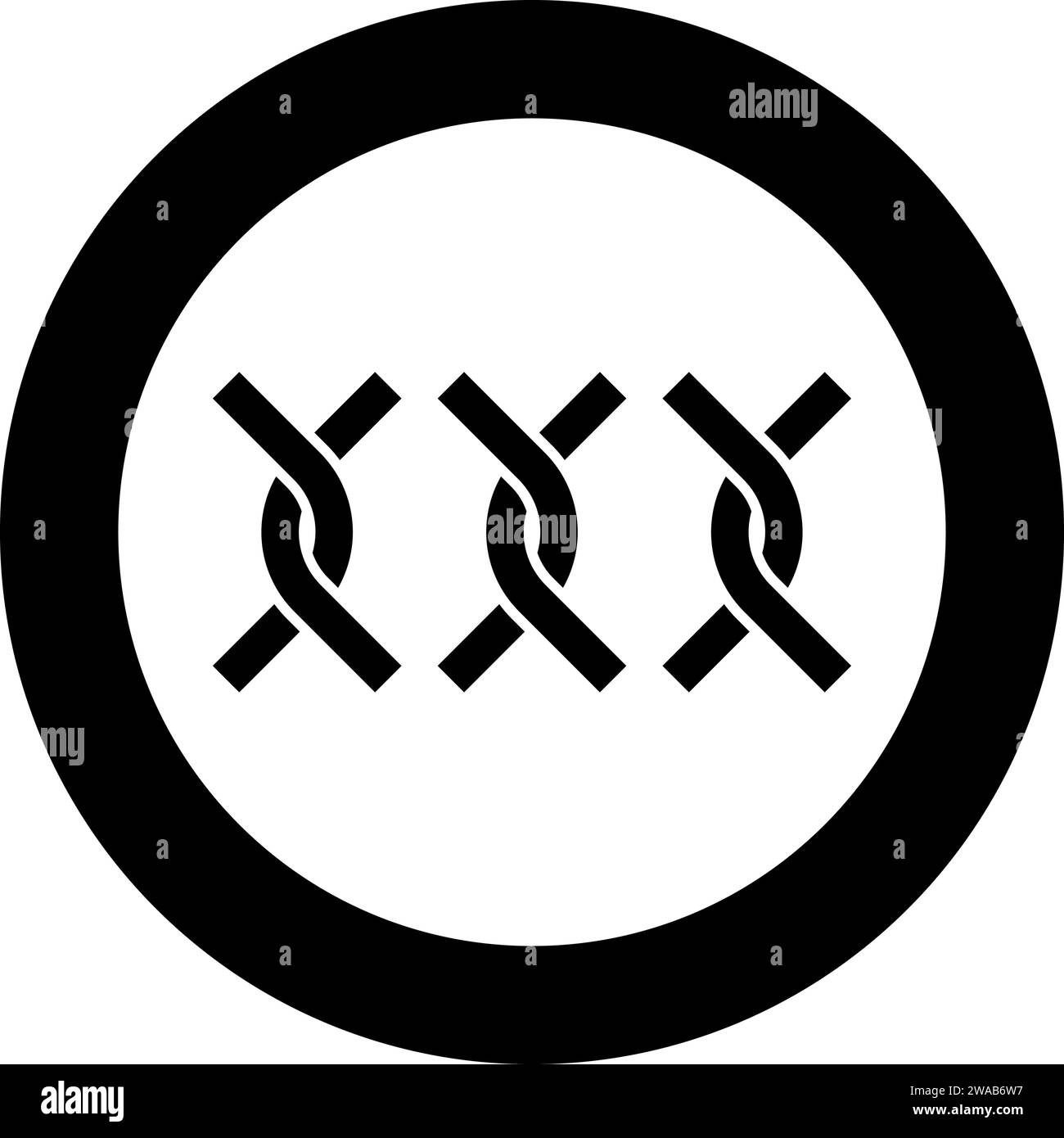 Chain fence twisted wire icon in circle round black color vector