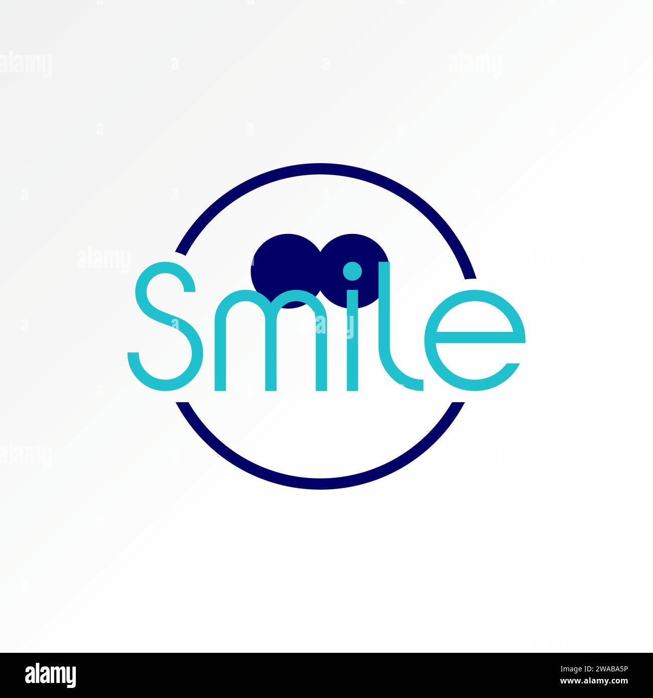 Logo design graphic concept creative premium vector sign unique stock initial letter word Smile font line smiling. Related to monogram happy face Stock Vector