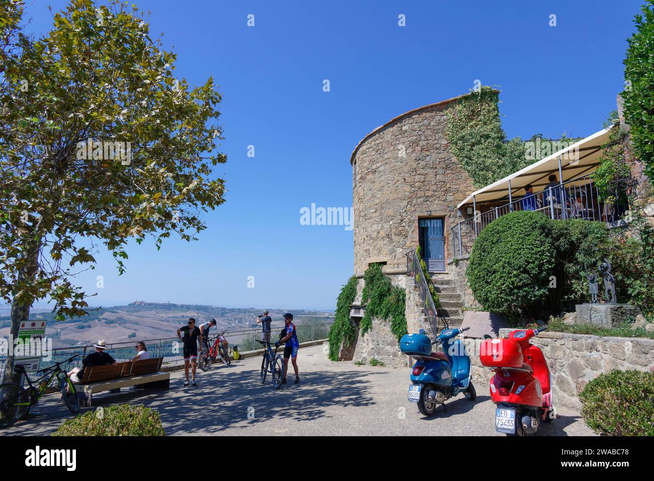 the ancient village of Monticchiello, Orcia valley, Val d'Orcia, UNESCO World Heritage Site, province of Siena, Tuscany, Italy, Europe Stock Photo