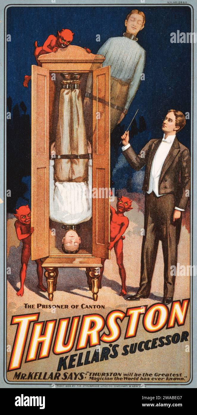 Magician Thurston - Kellar's successor - Magic poster, c 1908 Stock Photo