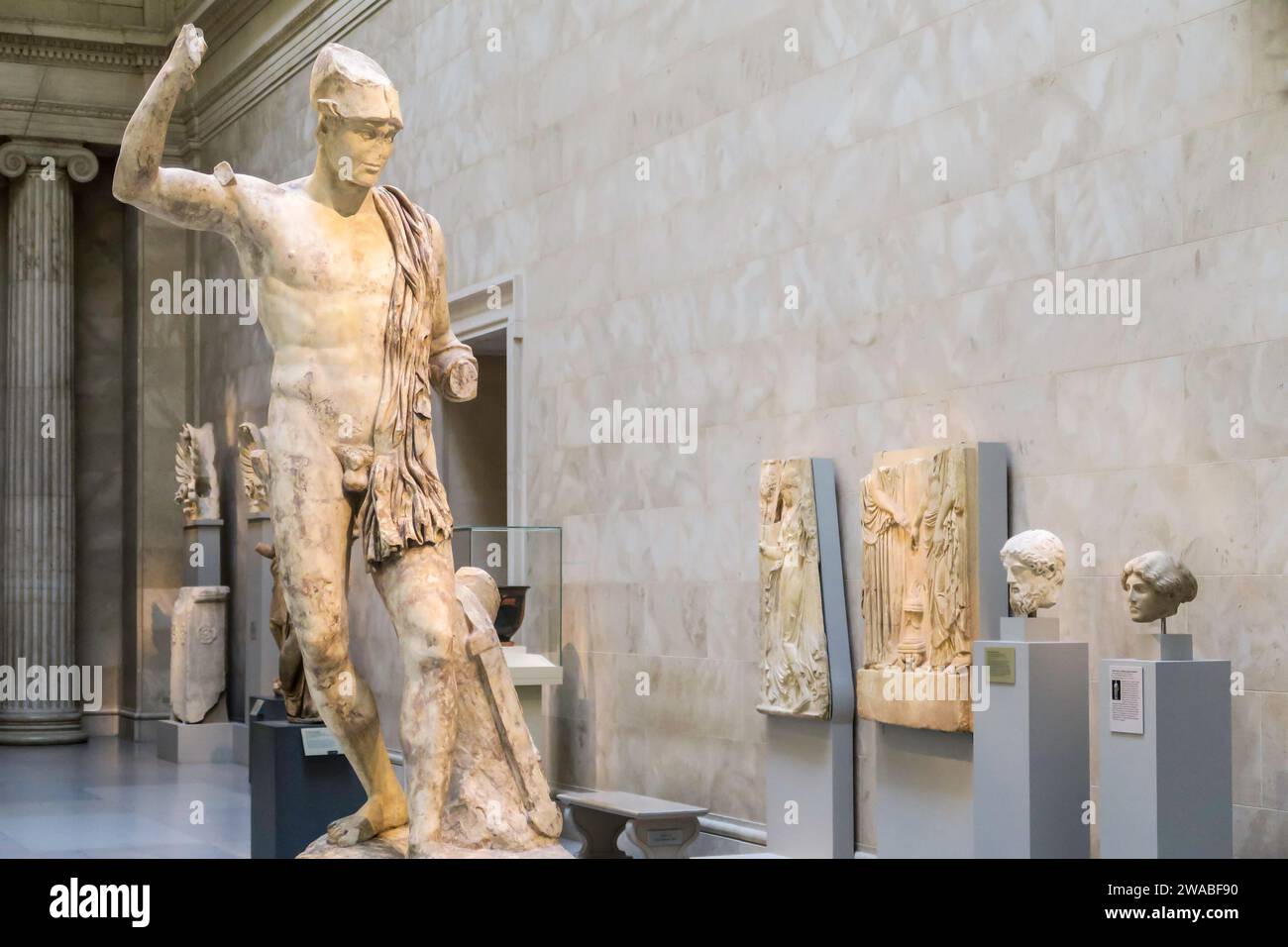 Marble Statue of Wounded Warrior, Metropolitan Museum of Art, New York City, USA Stock Photo