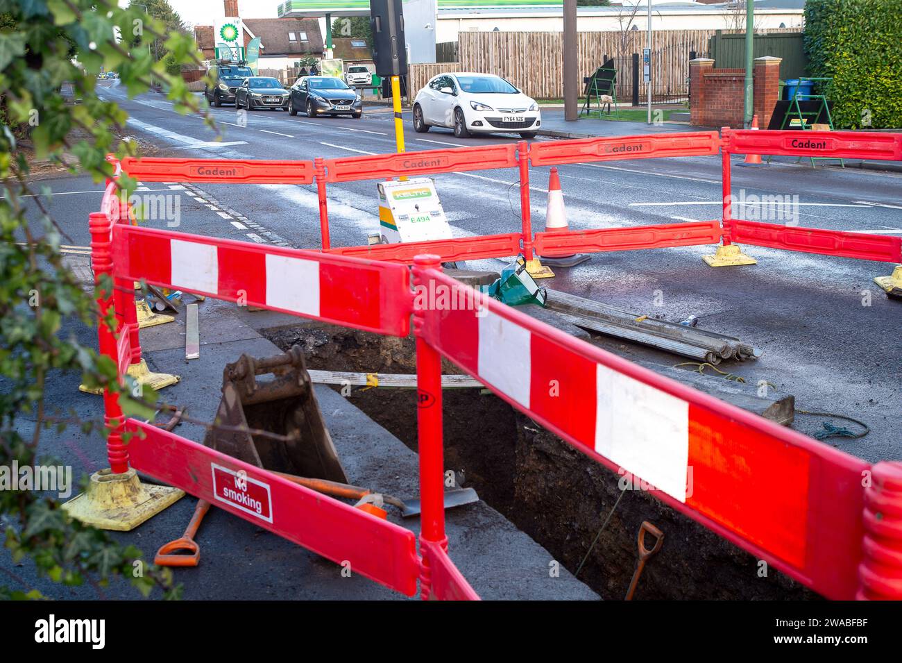Old Windsor, UK. 3rd January, 2024. Gas Network, Cadent, are replacing