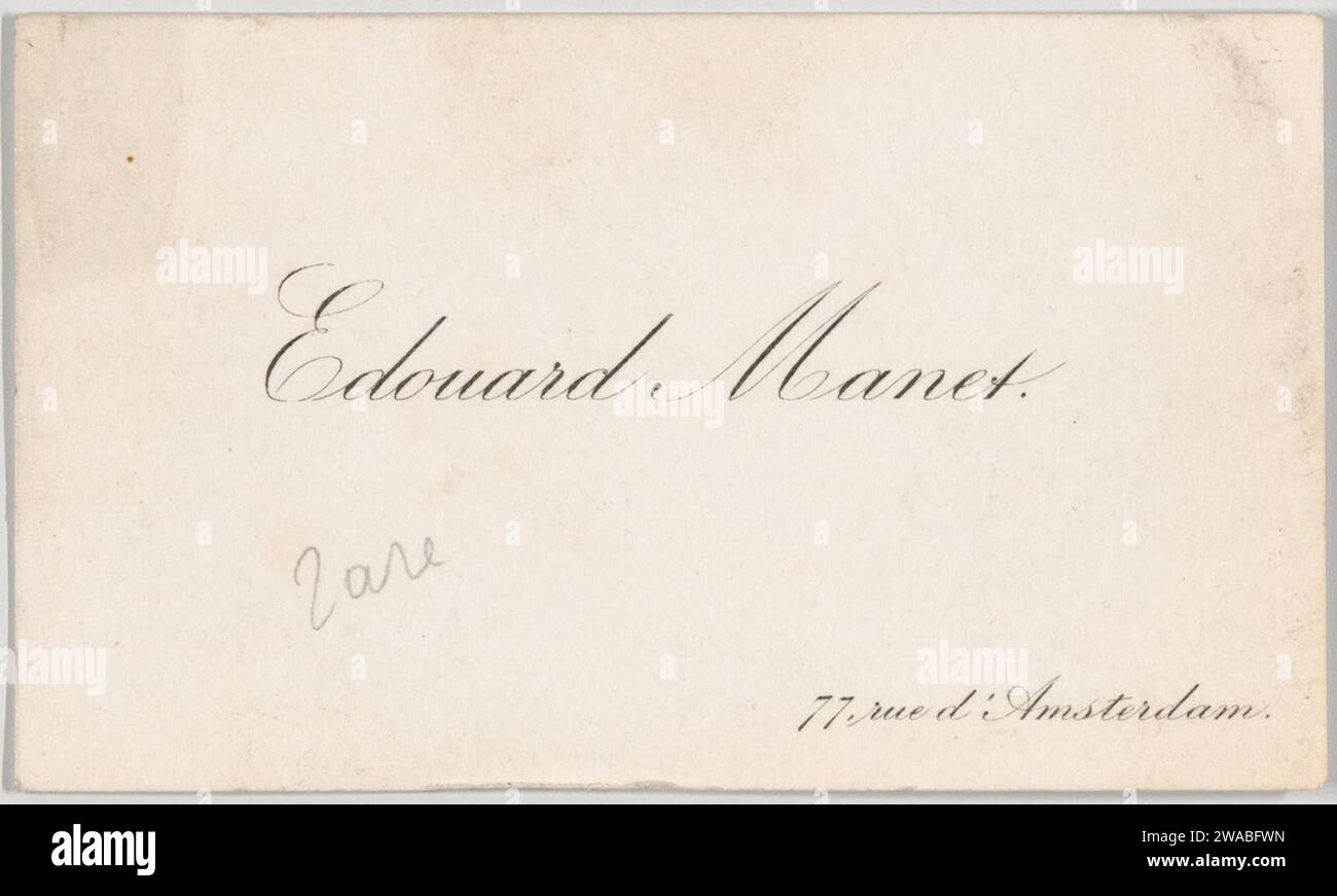 Edouard Manet, calling card 1977 by Anonymous Stock Photo