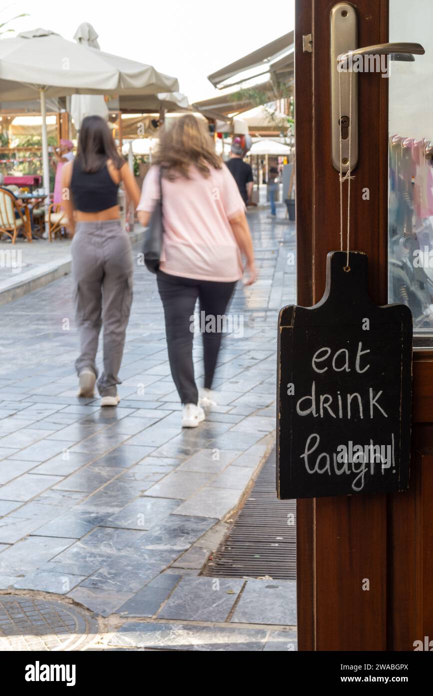 Eat Drink Laugh.. Stock Photo