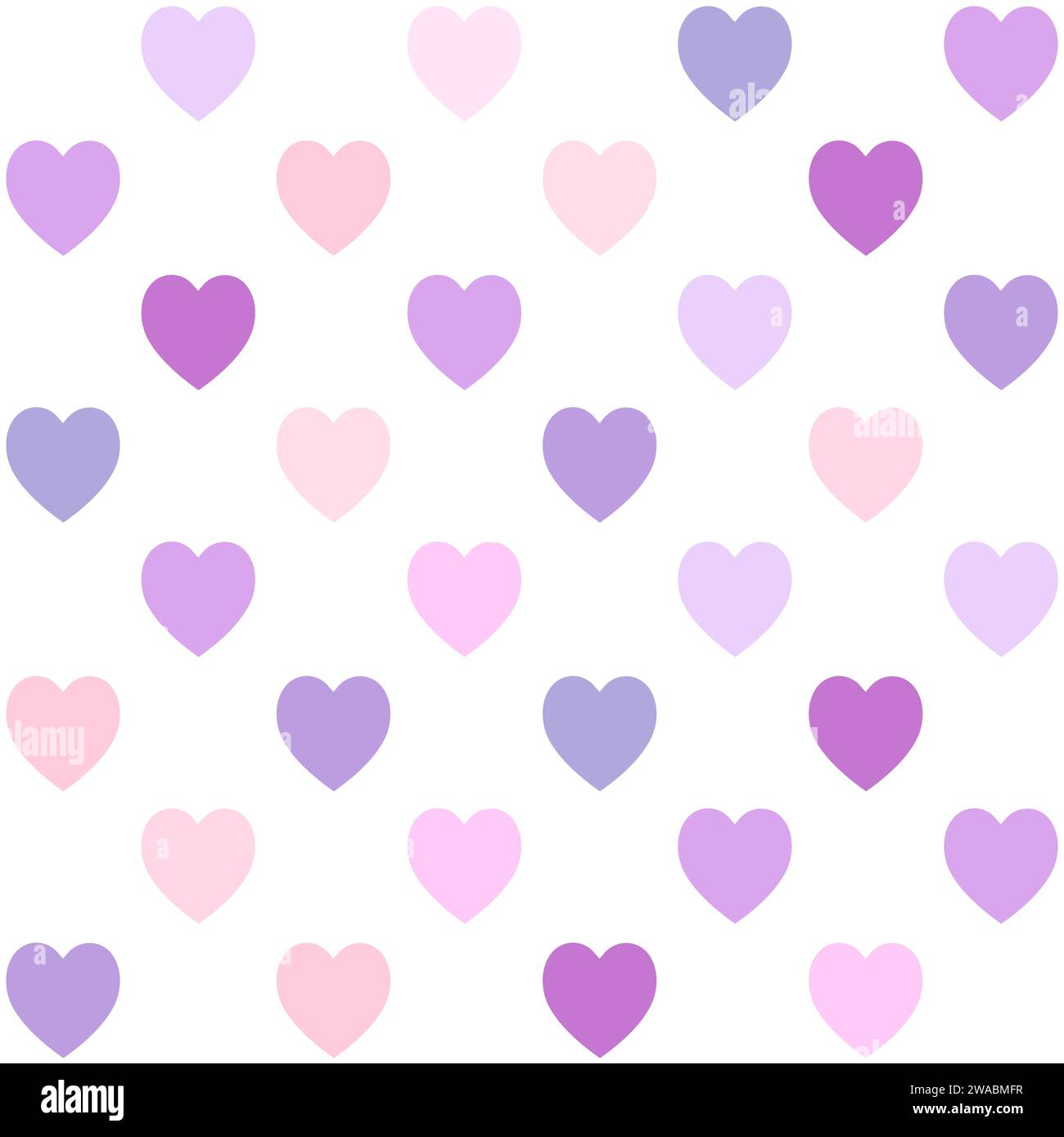 Romantic Heart shape seamless pattern, white background Stock Vector