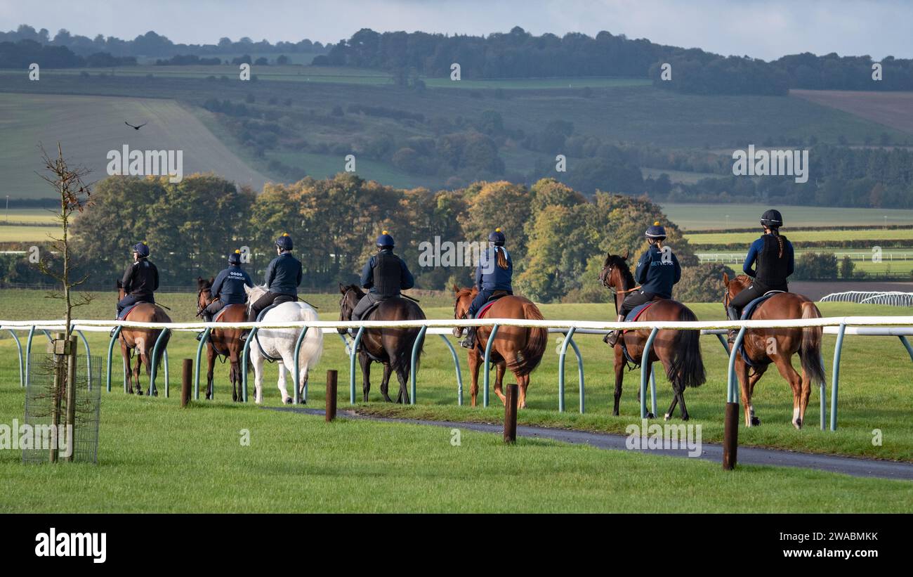 The Lambourn Training Grounds ion Berkshire, owned by The Jockey Club Stock Photo