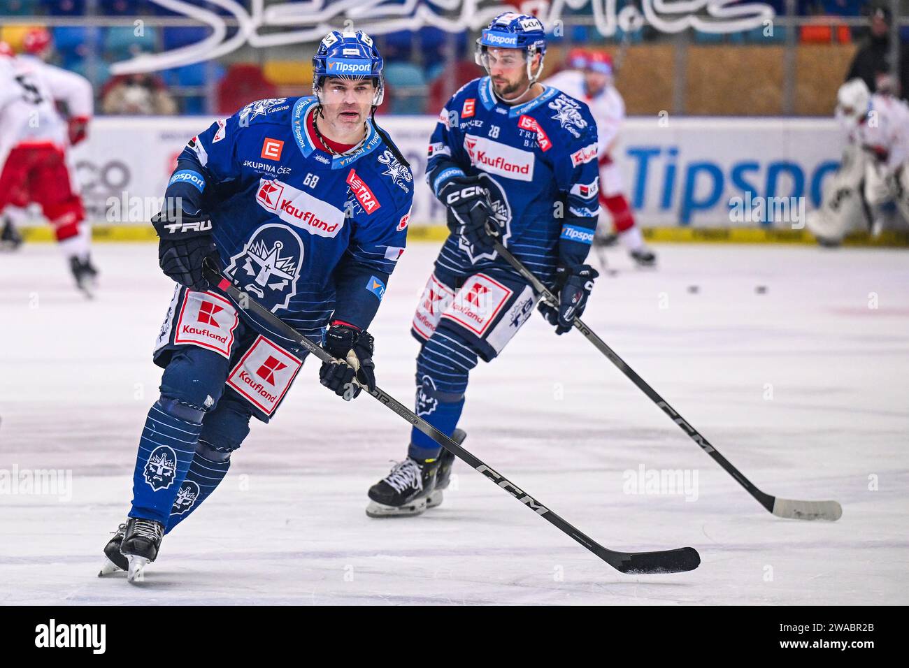 Hradec Kralove, Czech Republic. 03rd Jan, 2024. Czech professional ice