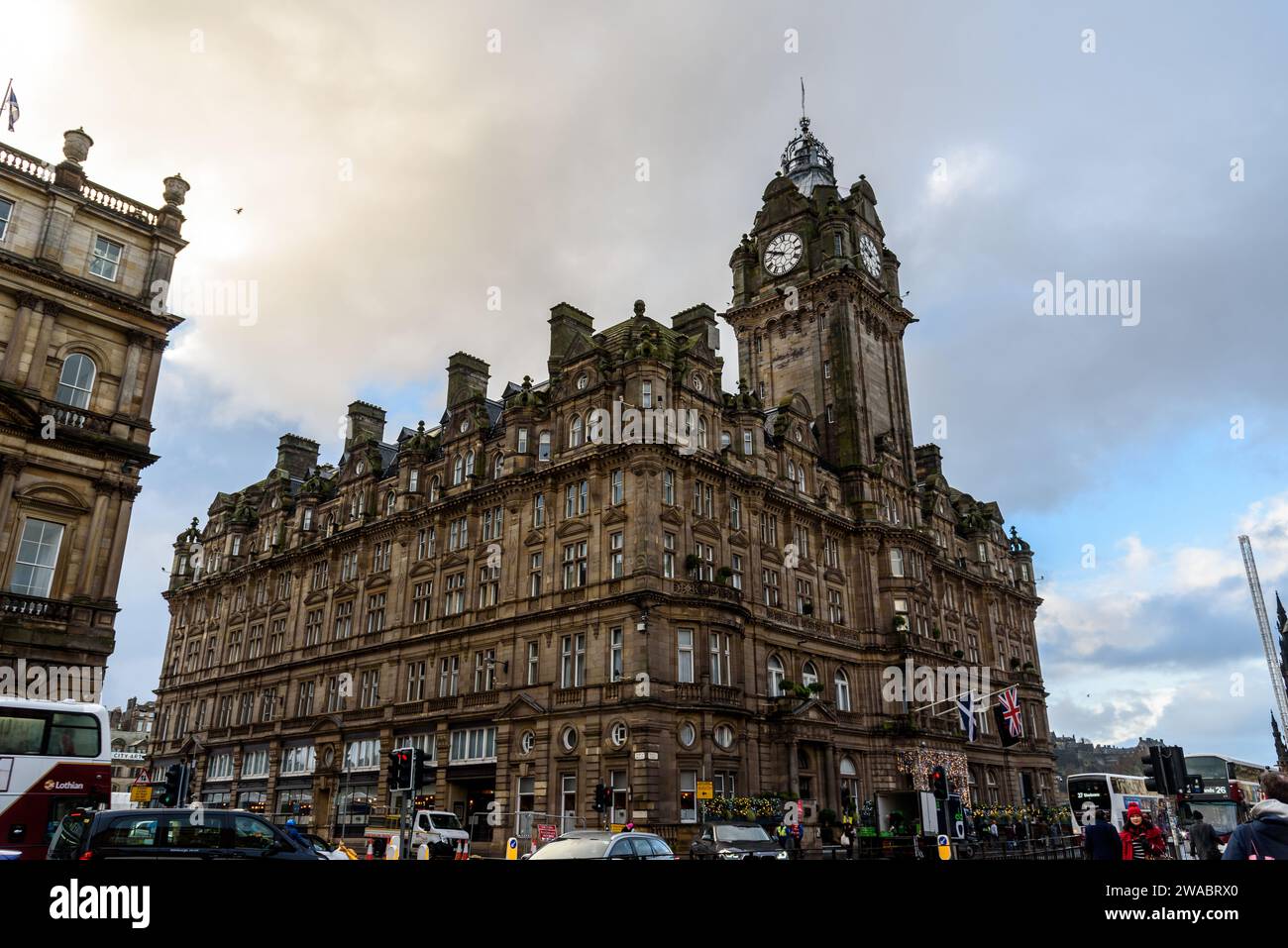 Edinburgh, UK - December 5, 2023: St James Center during Christmas time a rainy day Stock Photo