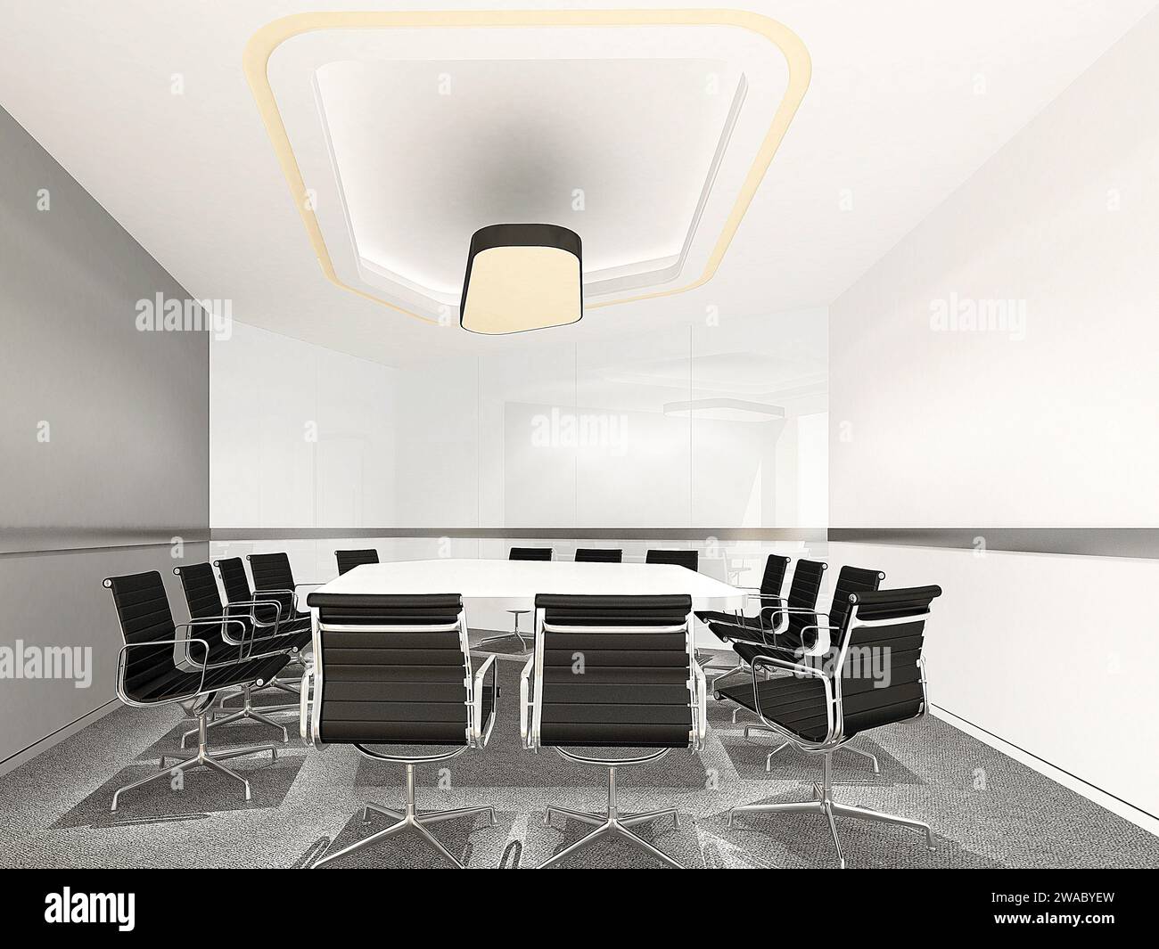 3d render of modern office interior Stock Photo