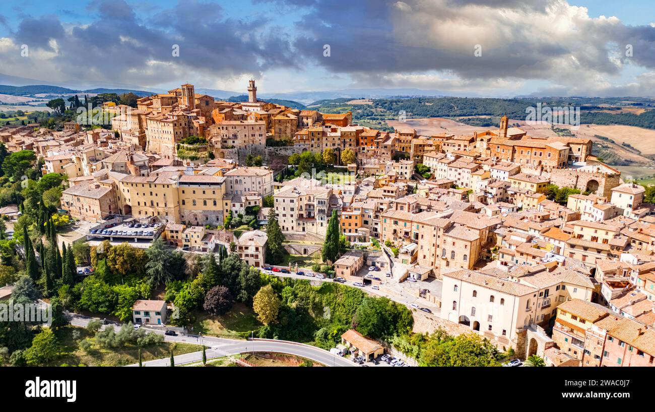 Tuscany montepulciano aerial view hi res stock photography and images