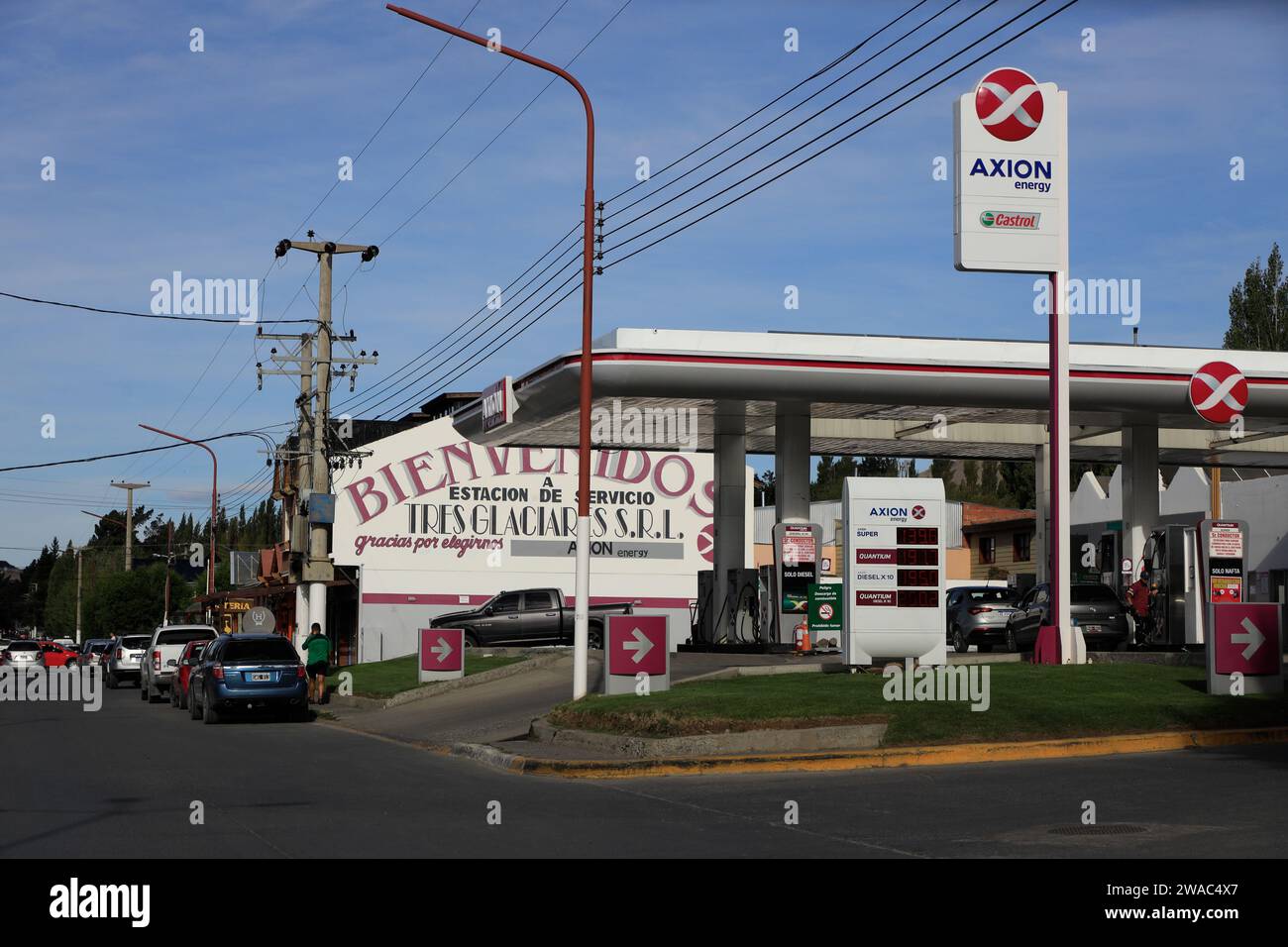 An Axion gas petro station in the town of El Calafate.Santa Cruz