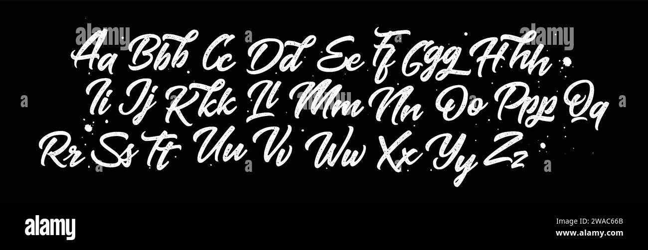 Vector Hand Drawn Alphabet. Brush Paint Letters Stock Vector Image